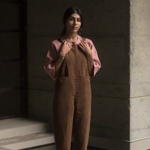 Beaton Linen Overalls, Sage, XS